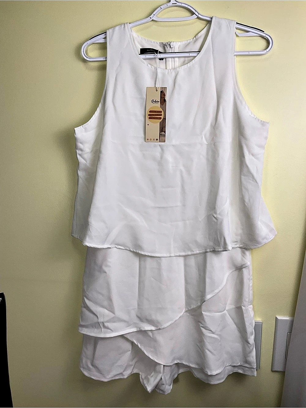Dokotoo White Layered Romper